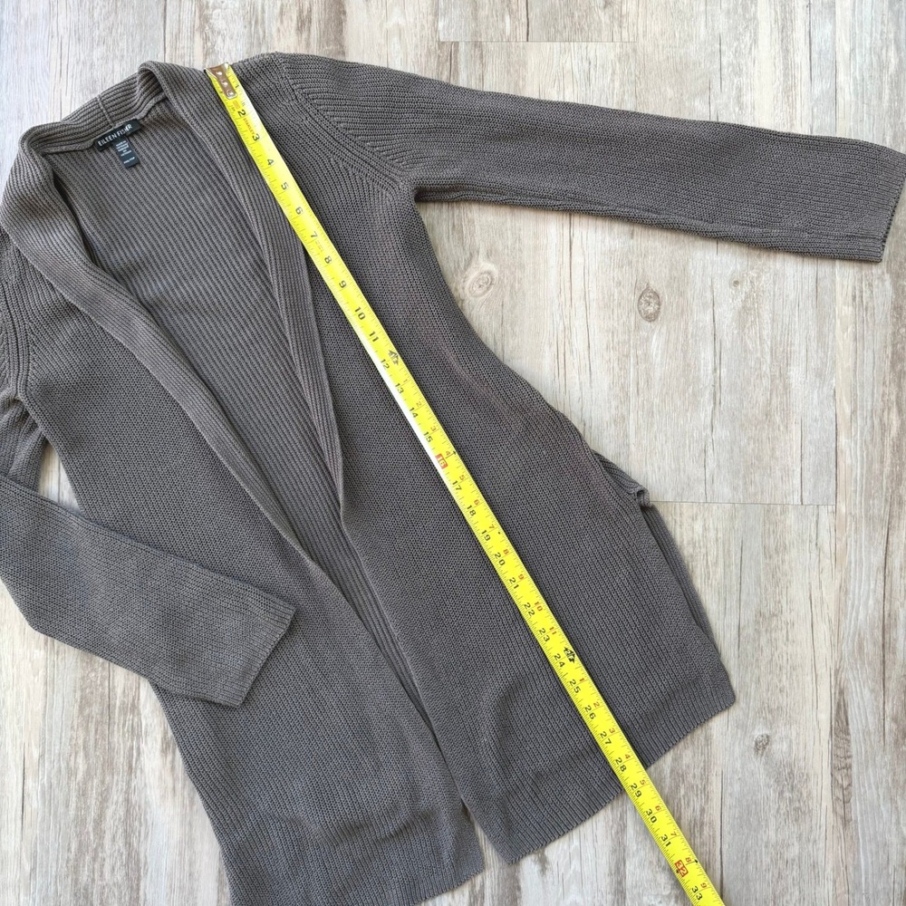 Eileen Fisher Womens XXS Organic Cotton Silk Shaker Knit Shawl Cardigan Grey - Picture 9 of 10